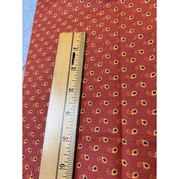 Jo Morton Andover Fabric Sunflower Print Rust Cotton 10"x36" Quilting & Crafting - Picture 2 of 6